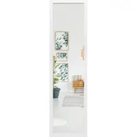 Northix Miroir rectangulaire pleine longueur avec crochet de suspension pour porte 33x119cm blanc
