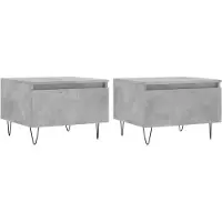 vidaXL Tables basses 2 pcs. Gris béton 50x46x35 cm Bois composite