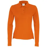 Cottover - Polo pour femmes, en Coton, manches longues, modèle ET812 (Taille S) (Orange)