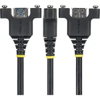 StarTech.com .com Câble USB de 2m pour Montage sur Panneau, Type A vers A, M/F, Rallonge USB-A Mâle vers Femelle, Câble Adaptateur USB 5 Gbps pour Montage sur Panneau