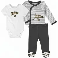 Outerstuff Body pour bébé 3 en 1, Vegas Golden Knights NHL, ensemble de 3 pièces. Taille : bébé de 0 à 3 mois