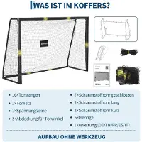 StarTech.com But de football portable - But de football de 300 cm - Structure en acier robuste - Pour jardin et cour - Entraînement en extérieur pour adultes et enfants - Livré avec des ancres de sol