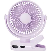 INF Ventilateur clip rechargeable 3-en-1 — moteur sans balais, 4 vitesses, batterie 2000mAh, rotation 360° Violet