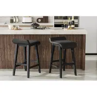 StarTech.com Tabourets de bar de style farmhouse moderne - Lot de 2 tabourets sans dossier - Largeur de 66,5 cm - Assise en similicuirPolyuréthanerésistant à l'eau - Structure métallique robuste - Couleur : noir