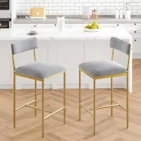 StarTech.com Ensemble de 2 tabourets de bar - Hauts tabourets de cuisine/bar - Structure en métal - Assise rembourrée - Pour îlot de cuisine et bar d'intérieur - Couleur or