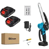 OEM Tronçonneuse électrique, moteur sans balai, guide-chaîne 8 pouces, 2 batteries Set