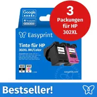 Easyprint NOUVEAU : Cartouches d'encre pour HP 302XL, multipack (BK/C/M/Y), 3 pièces