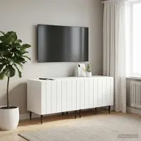 Prolenta Maison Exclusive - Meuble TV haute brillance, blanc, en panneaux de particules