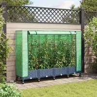 Prolenta Maison Exclusive - Jardinière avec couvercle de serre et roues, lot de 4, en PP