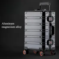 StarTech.com Valise de voyage - Bagage cabine, trolley de 51 cm - Coque rigide en aluminium-magnésium - 4 roulettes multidirectionnelles - Avec cadenas - Grande capacité - Noir