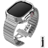 StarTech.com Bracelet pour montre connectée - Bracelet en métal avec coque en TPU - Acier inoxydable - Modèle Series 10, 46 mm - Argent