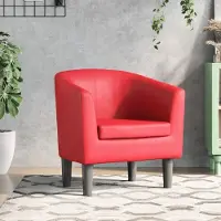Prolenta Maison Exclusive - Fauteuil club rouge en similicuir