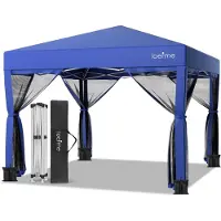 StarTech.com Pavillon de jardin pliable - 3 x 3 mètres - Tissu Oxford imperméable - Protection UV - 4 panneaux latéraux - Structure en acier - Couleur : bleu