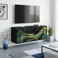 Prolenta Meuble TV mural exclusif - Modèle WIJHE - 102 x 33 x 40 cm - Fabriqué en panneaux de particules