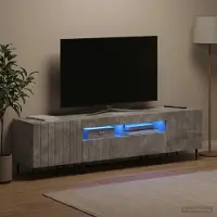 Prolenta Meuble TV LED exclusif - Ensemble de 3 pièces, couleur béton, fabriqué en bois composite