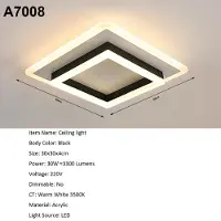 StarTech.com Plaque lumineuse carrée moderne - Modèle A7008 - LED - 30 W - 3000 K - Lumière blanc chaud - Non dimmable - Montage en surface