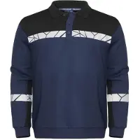 Projob - Pull à capuche en molleton pour hommes, manches longues, modèle ET914 (3XL) (Bleu marine/Noir)
