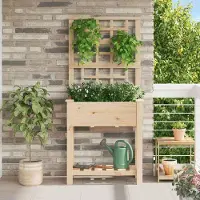 Prolenta Maison Exclusive - Jardinière beige, 71 x 38 x 152 cm, en bois massif de sapin