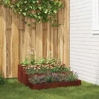 Prolenta Maison Exclusive - Jardinière rustique, 90 x 90 x 35 cm, en acier résistant aux intempéries
