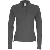 Cottover - Polo pour femmes, en Coton, manches longues, modèle ET812 (taille XS), couleur anthracite