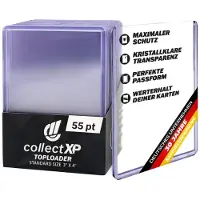 Collect-it.de collectXP – Protège-cartes Toploader, format 3 x 4 pouces (55 points) – Étuis en plastique rigide de qualité supérieure pour cartes à collectionner (25 pièces)