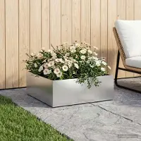 Prolenta Maison Exclusive - Jardinière argentée, 60 x 60 x 20 cm, en acier galvanisé