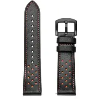StarTech.com Bracelet en cuir pour montre connectée - Bracelet de remplacement - Compatible avec les modèles Watch X/X2 - Fermeture à épingle - Unisexe - Noir et orange