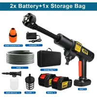 StarTech.com Nettoyeur haute pression électrique - Pistolet de lavage compact - 200 bars - Moteur sans balais - 2 vitesses - Buse 6 en 1 - 18V, 2 batteries