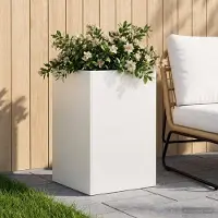 Prolenta Maison Exclusive - Jardinière blanche, 50 x 50 x 75 cm, en acier laminé à froid