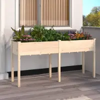 Prolenta Maison Exclusive - Jardinière en bois massif de sapin, avec insert, dimensions : 161 x 45 x 76 cm