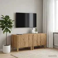 Prolenta Maison Exclusive - Meuble TV en bois stratifié imitation chêne massif, fabrication artisanale