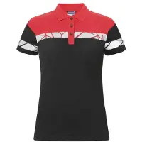 Projob - Polo pour femmes, modèle "7006", tissu piqué ET598 (taille 3XL) (noir/rouge)