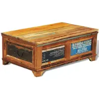 vidaXL Table basse avec espace de rangement Vintage Vieux bois