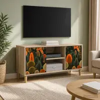 Prolenta Meuble TV exclusif - ZAANDAM, 102 x 33 x 50 cm, placage bois imitation chêne Sonoma