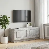 Prolenta Maison Exclusive - Meuble TV gris béton, fabriqué en panneaux de particules