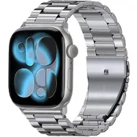 StarTech.com Bracelet pour montre connectée - Bracelet en métal - Acier inoxydable - Série 11/10, 46 mm - Fermoir papillon - Argent