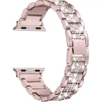 StarTech.com Bracelet de montre connectée orné de diamants - Acier inoxydable - Fermeture à bouton en métal - Compatible avec les modèles 38/40/41 mm - Couleur rose