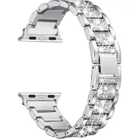 StarTech.com Bracelet pour montre connectée - Design diamant - Acier inoxydable - Série 10, 42 mm - Fermeture à bouton en métal - Argenté