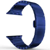StarTech.com Bracelet pour montre connectée - Bracelet en métal - Acier inoxydable - Fermeture papillon - Détail perlé - Compatible avec les modèles de 42/44/45/46/49 mm - Couleur : bleu