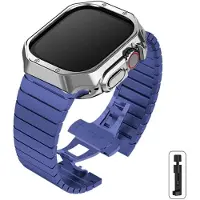 StarTech.com Kit bracelet pour montre connectée - Bracelet avec coque de protection - Acier inoxydable - Coque en TPU - Compatible avec les modèles 38/40/41 mm - Bleu/Argent