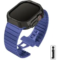StarTech.com Bracelet pour montre connectée - Bracelet en métal avec coque en TPU - Acier inoxydable - 49 mm, compatible avec les modèles Ultra 1 et 2 - Bleu et noir