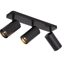 QAZQA Plafonnier moderne noir 3 lumières GU10 70mm - Jeana Luxe