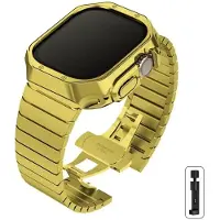 StarTech.com Bracelet pour montre connectée - Bracelet en métal avec coque en TPU - Acier inoxydable - Compatible avec les modèles 38/40/41 mm - Couleur : or