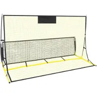 StarTech.com Réfléteur de football - Portail d'entraînement double face - Mur de rebond réglable en hauteur - Structure portable - 210 x 120 x 85 cm - Jaune