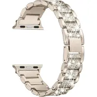 StarTech.com Bracelet de montre intelligent orné de diamants - Bracelet de montre - Acier inoxydable - Fermeture métallique - Compatible avec les modèles de 44, 45 et 49 mm - Finition or vintage