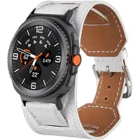 StarTech.com Bracelet en cuir pour montre connectée - Galaxy Watch Ultra 2025 47 mm - Confortable - Cuir - Boucle métallique - Blanc