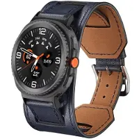 StarTech.com Bracelet en cuir pour montre connectée - Samsung Galaxy Watch Ultra 2025 47 mm - Confortable - Fermeture métallique - Bleu indigo