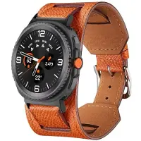StarTech.com Bracelet en cuir - Galaxy Watch 8 40 mm - Confortable - Fermeture métallique - Orange