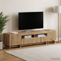 Prolenta Meuble TV LED exclusif - Ensemble de 5 pièces en bois stratifié imitation chêne artisanal