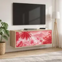 Prolenta Meuble TV mural exclusif, modèle AACHEN, dimensions : 102 x 33 x 40 cm, finition chêne Sonoma